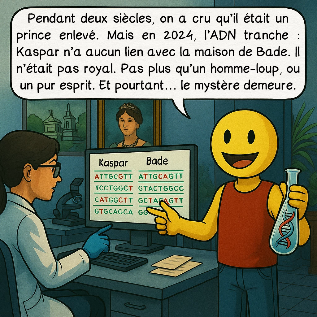 Kaspar Hauser, case 9 : Pendant deux siècles, on a cru qu’il était un prince enlevé. Mais en 2024, l’ADN tranche : Kaspar n’a aucun lien avec la maison de Bade. Il n’était pas royal. Pas plus qu’un homme-loup, ou un pur esprit. Et pourtant… le mystère demeure.