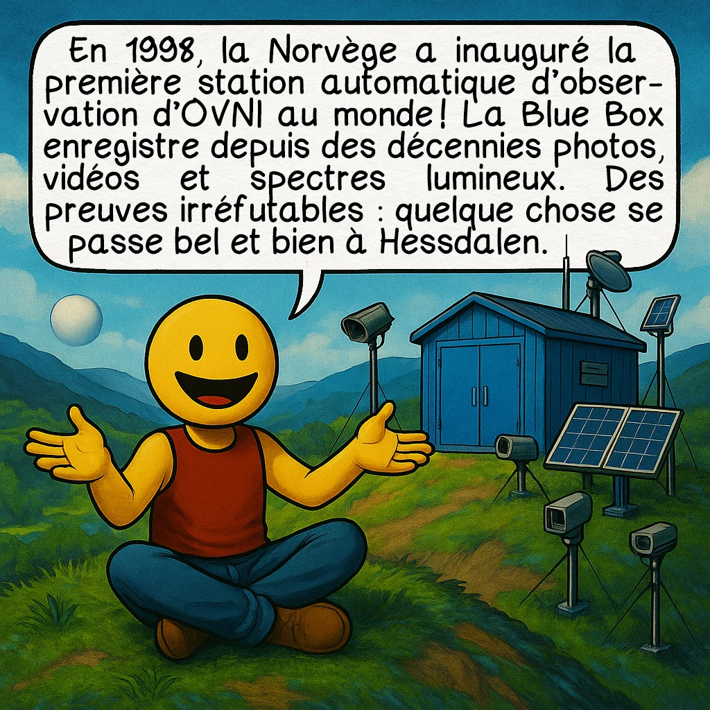 Le phénomène de Hessdalen, case 5 : En 1998, la Norvège a inauguré la première station automatique d’observation d’OVNI au monde ! La Blue Box enregistre depuis des décennies photos, vidéos et spectres lumineux. Des preuves irréfutables : quelque chose se passe bel et bien à Hessdalen.