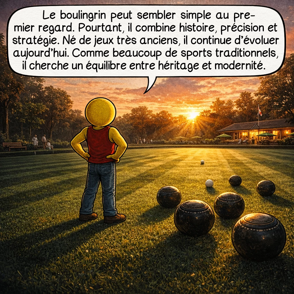 Le boulingrin, case 10 : Le boulingrin peut sembler simple au premier regard. Pourtant, il combine histoire, précision et stratégie. Né de jeux très anciens, il continue d’évoluer aujourd’hui. Comme beaucoup de sports traditionnels, il cherche un équilibre entre héritage et modernité.