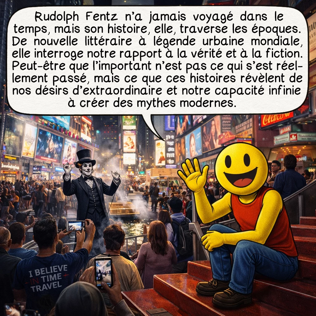 Rudolph Fentz, case 10 : Rudolph Fentz n’a jamais voyagé dans le temps, mais son histoire, elle, traverse les époques. De nouvelle littéraire à légende urbaine mondiale, elle interroge notre rapport à la vérité et à la fiction. Peut-être que l’important n’est pas ce qui s’est réellement passé, mais ce que ces histoires révèlent de nos désirs d’extraordinaire et notre capacité infinie à créer des mythes modernes.