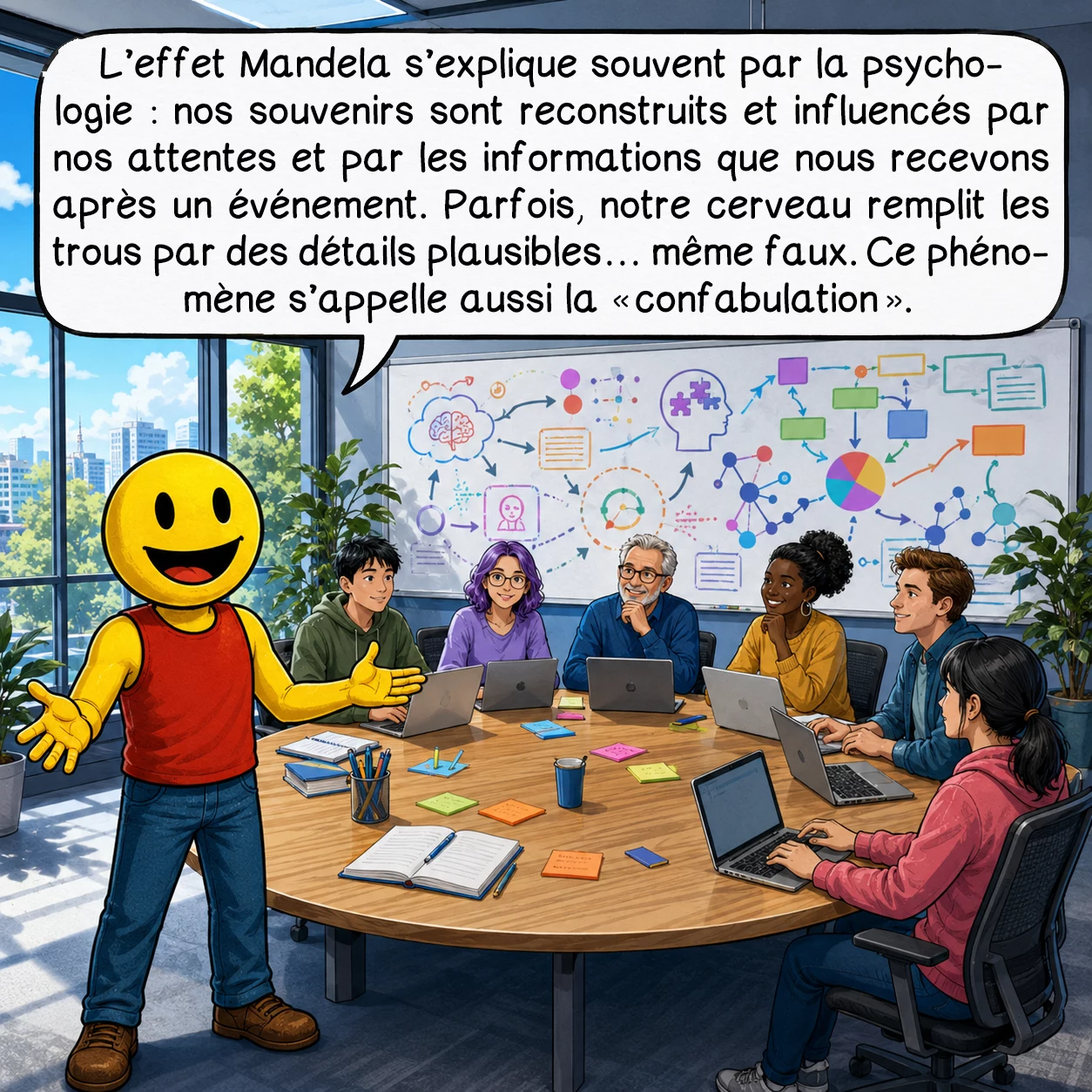 L’effet Mandela, case 5 : L’effet Mandela s’explique souvent par la psychologie : nos souvenirs sont reconstruits et influencés par nos attentes et par les informations que nous recevons après un événement. Parfois, notre cerveau remplit les trous par des détails plausibles… même faux. Ce phénomène s’appelle aussi la « confabulation ».