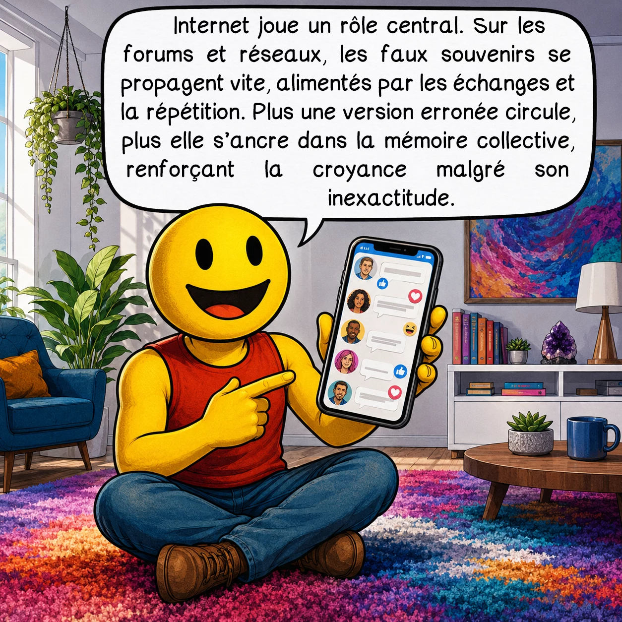 L’effet Mandela, case 6 : L’Internet joue un rôle central. Sur les forums et réseaux, les faux souvenirs se propagent vite, alimentés par les échanges et la répétition. Plus une version erronée circule, plus elle s’ancre dans la mémoire collective, renforçant la croyance malgré son inexactitude.