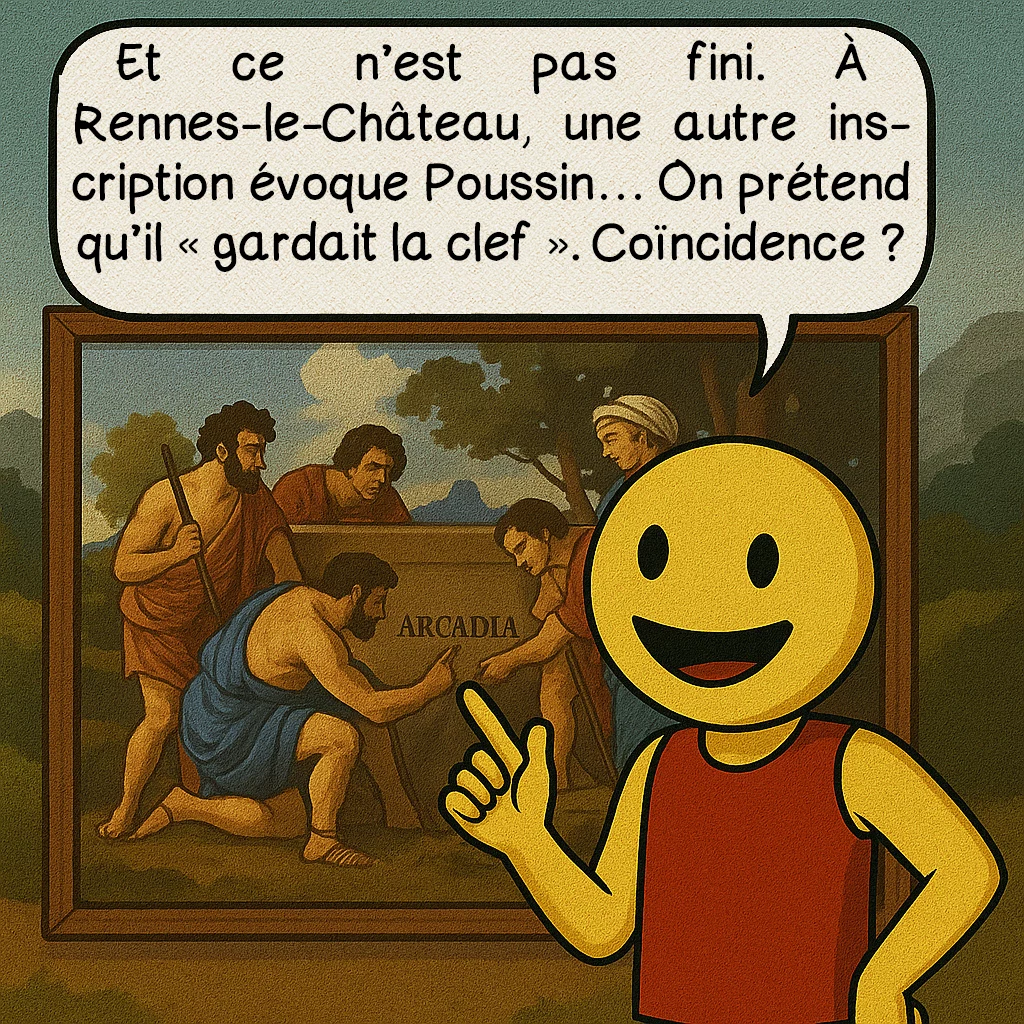 L’inscription de Shugborough, case 6 : Et ce n’est pas fini. À Rennes-le-Château, une autre inscription évoque Poussin… On prétend qu’il « gardait la clef ». Coïncidence ?