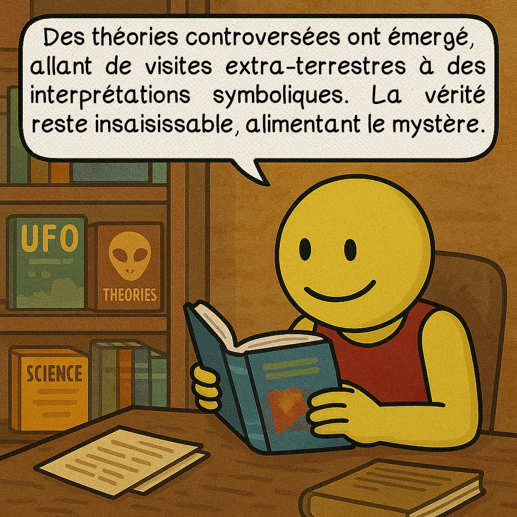 Le géant du Tassili, case 7 : Des théories controversées ont émergé, allant de visites extra-terrestres à des interprétations symboliques. La vérité reste insaisissable, alimentant le mystère.