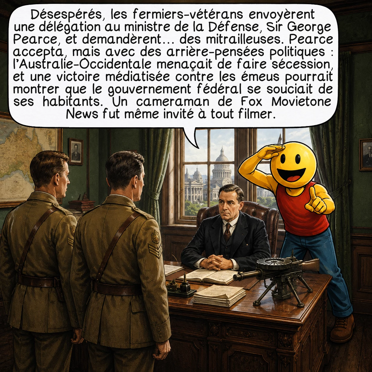 La guerre des émeus, case 4 sur 10