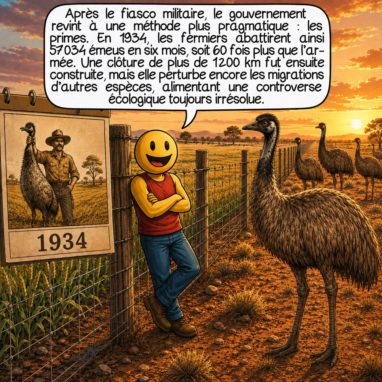 La guerre des émeus, case 9 sur 10