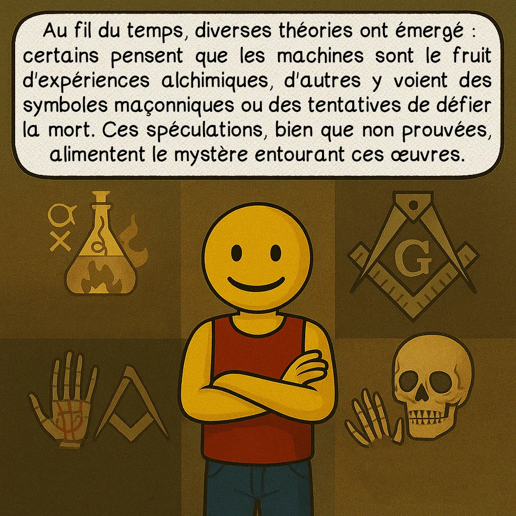 Les machines anatomiques de Raimondo Di Sangro, case 9 : Théories alternatives
Au fil du temps, diverses théories ont émergé : certains pensent que les machines sont le fruit d'expériences alchimiques, d'autres y voient des symboles maçonniques ou des tentatives de défier la mort. Ces spéculations, bien que non prouvées, alimentent le mystère entourant ces œuvres.