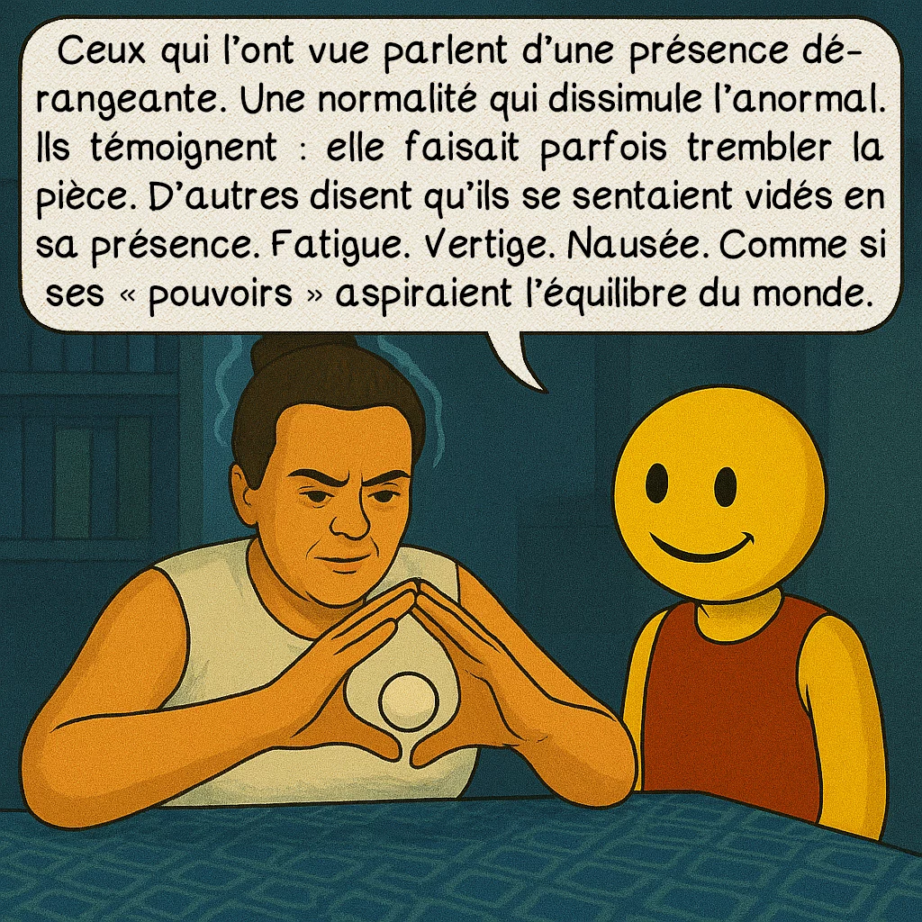 Nina Kulagina, case 6 : Ceux qui l’ont vue parlent d’une présence dérangeante. Une normalité qui dissimule l’anormal. Ils témoignent : elle faisait parfois trembler la pièce. D’autres disent qu’ils se sentaient vidés en sa présence. Fatigue. Vertige. Nausée. Comme si ses « pouvoirs » aspiraient l’équilibre du monde.