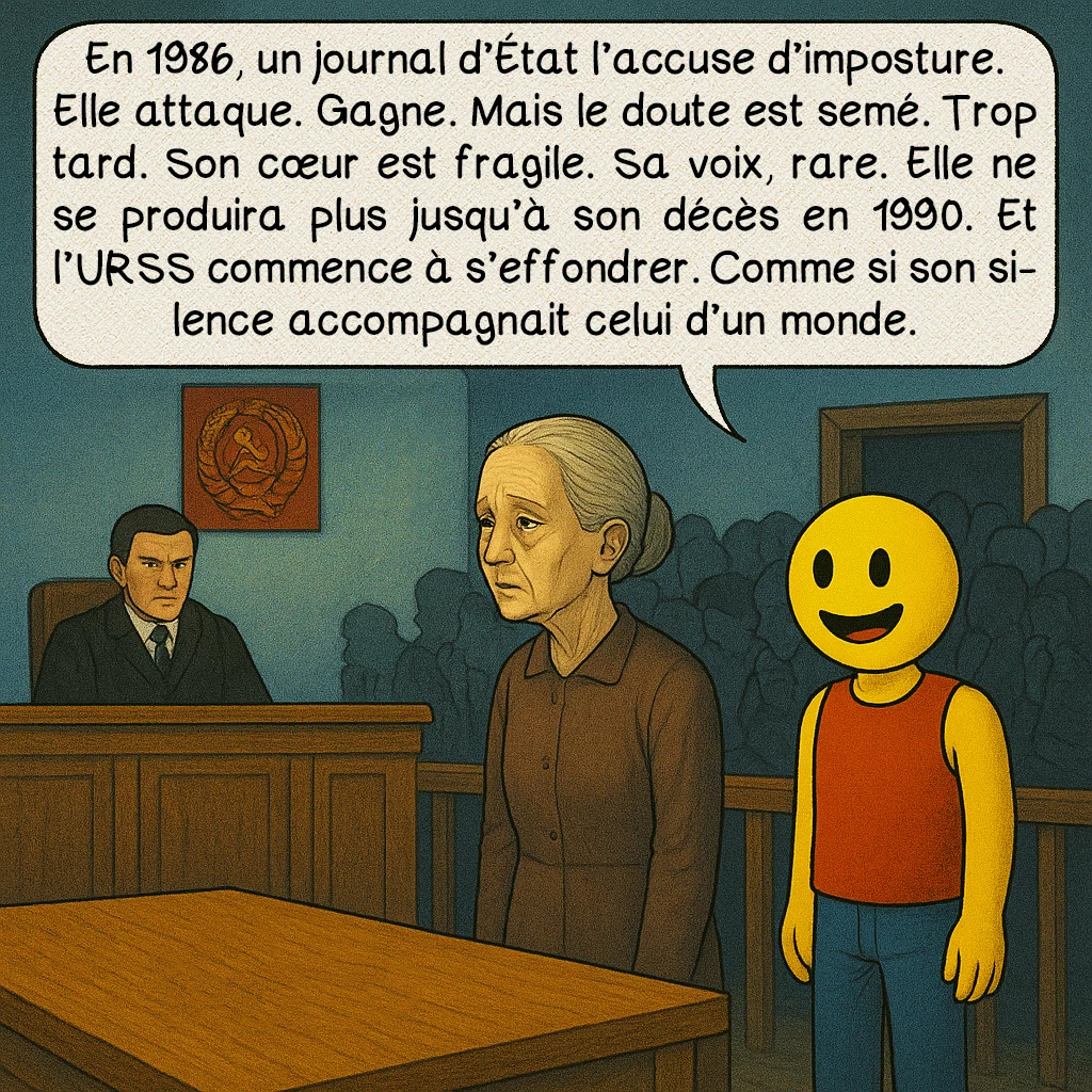 Nina Kulagina, case 8 : En 1986, un journal d’État l’accuse d’imposture. Elle attaque. Gagne. Mais le doute est semé. Trop tard. Son cœur est fragile. Sa voix, rare. Elle ne se produira plus jusqu’à son décès en 1990. Et l’URSS commence à s’effondrer. Comme si son silence accompagnait celui d’un monde.