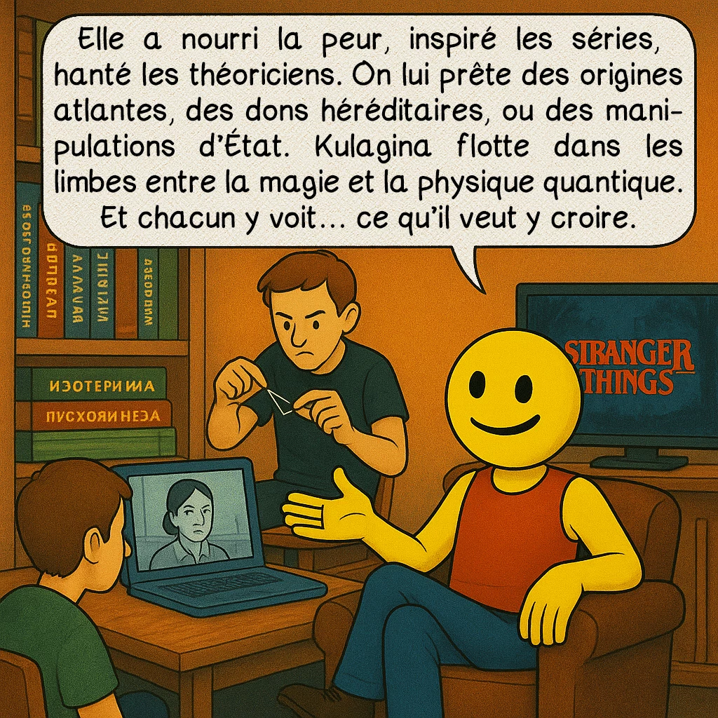 Nina Kulagina, case 9 : Elle a nourri la peur, inspiré les séries, hanté les théoriciens. On lui prête des origines atlantes, des dons héréditaires, ou des manipulations d’État. Kulagina flotte dans les limbes entre la magie et la physique quantique. Et chacun y voit… ce qu’il veut y croire.