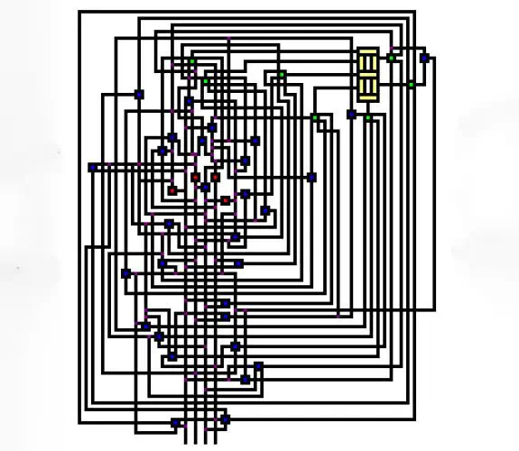 Dessin de : Schéma électrique d'un afficheur 7 segments
