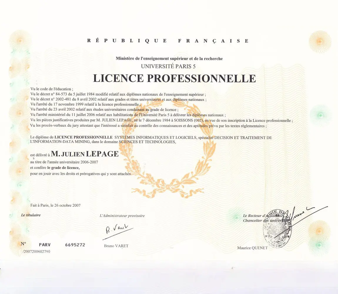 Licence professionnelle