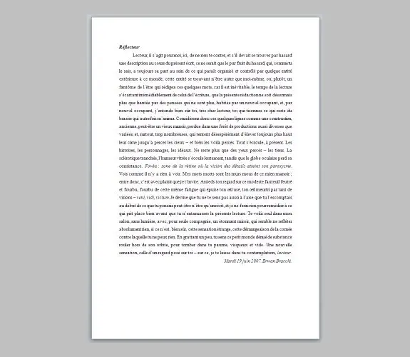 Vignette : Réflecteur : Erwan Bracchi : Projet réalisé en 2007 avec <a href="http://werna.fr">Erwan Bracchi</a>.<br/> L'idée était de créer autour d'un thème…