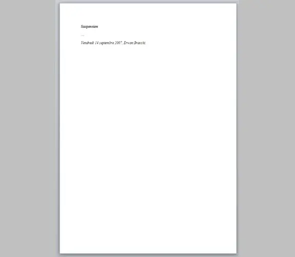 Vignette : Suspension : Erwan Bracchi : Projet réalisé en 2007 avec <a href="http://werna.fr">Erwan Bracchi</a>.<br/> L'idée était de créer autour d'un thème…