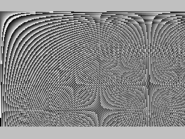 Vignette : 03 : Effet de moiré par changement de couleur d'une forme fractale.