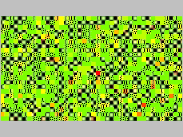 Vignette : Carrés de couleur : Saturation de l'écran par apparition de carrés de couleur.