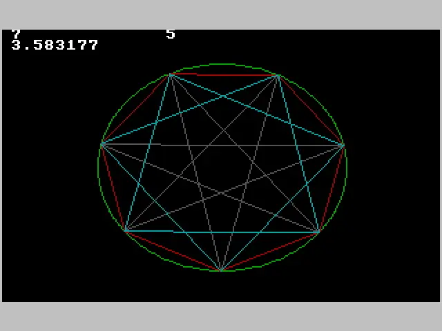 Vignette : Rond : Affichage de polygones et polygrammes inscrits dans un cercle.