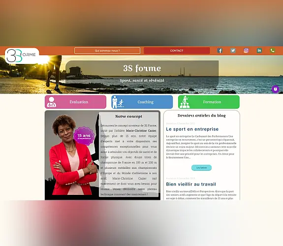 Vignette : 3S forme : Conception et réalisation en HTML avec utilisation de CSS, PHP et base MySQL<br/> Utilisation et personnalisation d'u…
