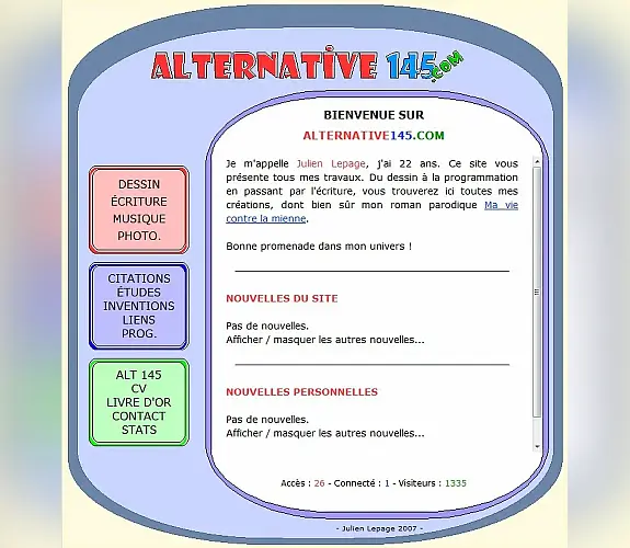 Vignette : Alternative 145 : Conception et réalisation en HTML avec utilisation de CSS, PHP et base MySQL<br/> Utilisation et personnalisation d'u…