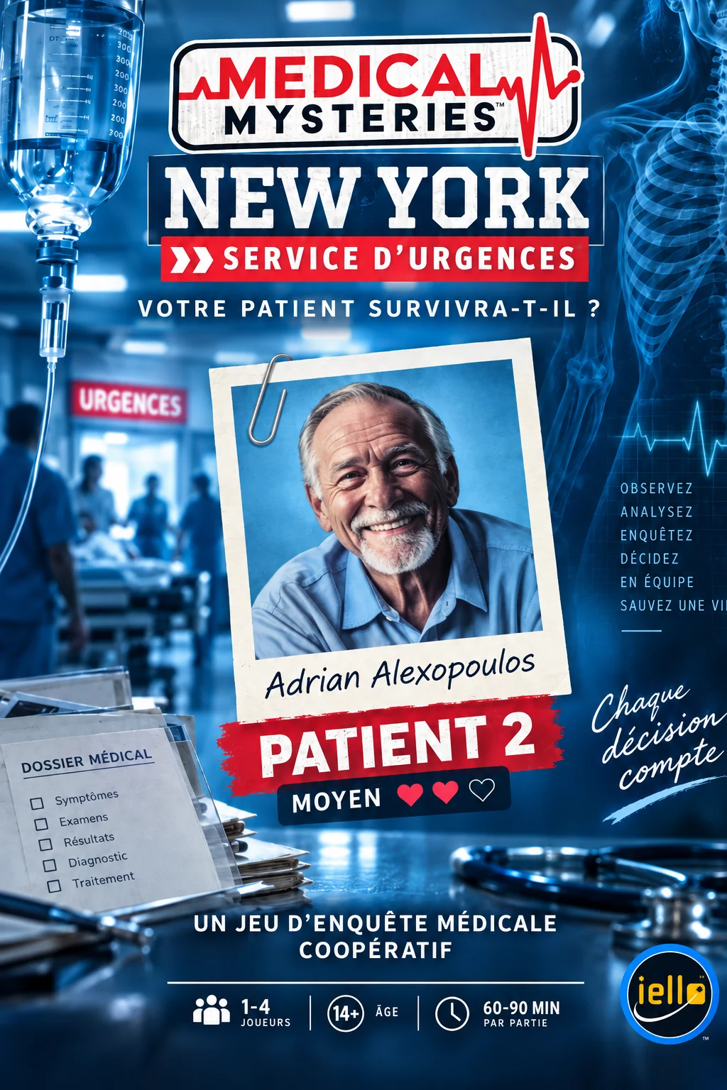 Illustration de critique : Medical Mysteries – New-York, patient 2 : Vous incarnez une équipe de médecins urgentistes new-yorkais confrontée à un patient admis en pleine nuit avec des sy…