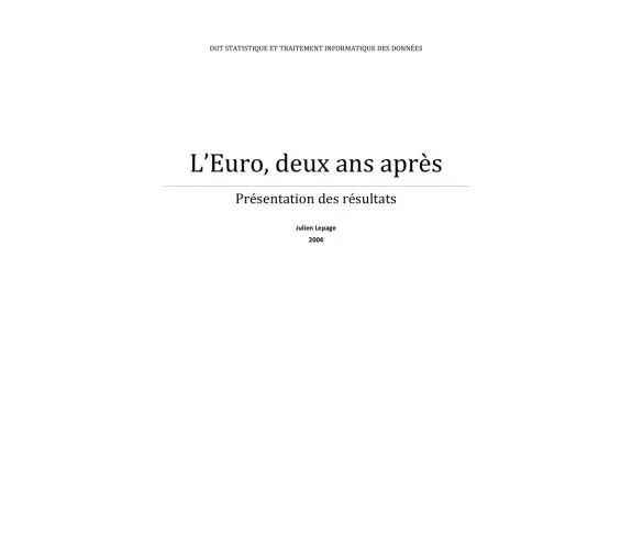 Vignette : Sondage : L'euro, deux ans après<br/>Mise en place d'un questionnaire et sondage dans un centre commercial et une station de RER