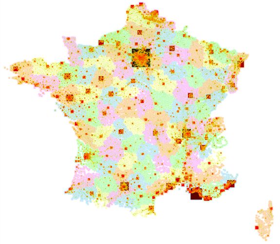 Carte des villes de France